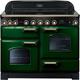 Rangemaster Classic Deluxe CDL110EIRG/B 110cm Electric Range Cooker with Induction Hob - Racing Green / Brass - A/A Rated, Green