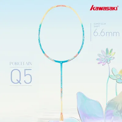 Kawasaki-Raquette de badminton PORCELpuppy Q5 pour femme fibre de carbone 5U tige super fine