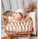 Panier de photographie de nouveau-né lit de bébé en rotin Vintage paniers de tissage en bois pour