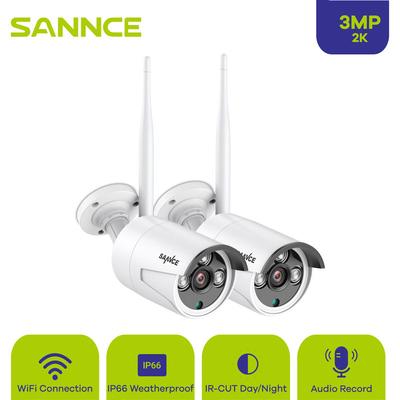 2PCS 1080p Wifi wetterfestes IP-Kamera-Überwachungs-Kit im Freien 100ft 30m Nachtsicht - Sannce