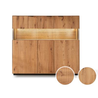 Massivholz »Lugano« Highboard III glatte Front / Rückwand sandgestrahlt Image