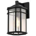 Nuvo Lighting 60114 - 1 Lamp 14" 120 volt Clear Seeded Glass Matte Black Outdoor Wall Lantern Light Fixture (RAIDEN 1LT OUTDOOR SM WALL BLK (60-5760))