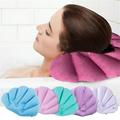 JUNWELL Bath Pillows for Tub Flower Shaped Inflatable Spa Bathtub Pillow Cushion Rest with Suction Cups Head Neck Support Washable Quick Dry