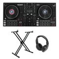 Numark Mixtrack Platinum FX 4-Deck Serato DJ Controller + Stand + Headphones