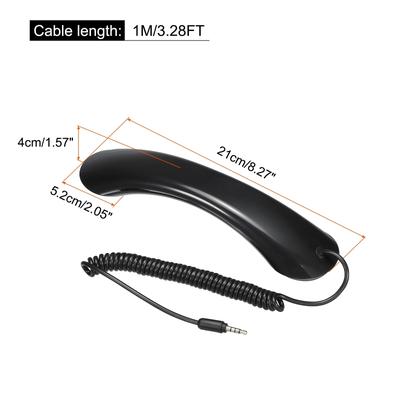 3.5mm Retro Telephone Handset Cell Phone Telephone Receiver Black