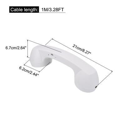 Retro Telephone Handset Wireless Receiver for Microphone Speaker Matte White - Matte White