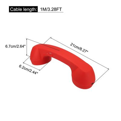 Retro Telephone Handset Wireless Receiver for Microphone Speaker Matte Red - Matte Red