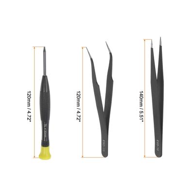 Precision Screwdriver Set Magnetic Slotted Phillips Torx Screw Drivers Tweezers - Multicolor