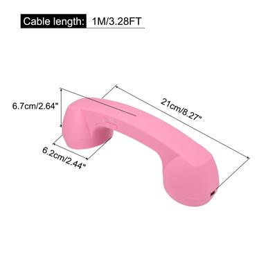 Retro Telephone Handset Wireless Receiver for Microphone Speaker Matte Pink - Matte Pink