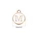 Letter Charm Double Sided Enamel Initial Alphabet Pendant White 50pcs - White, Gold