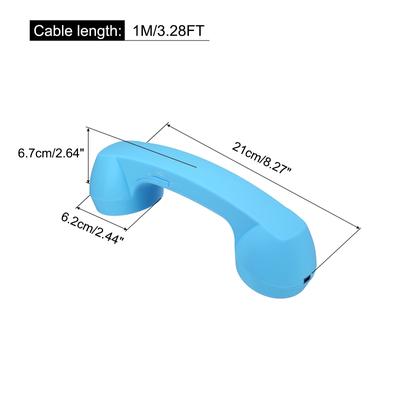 Retro Telephone Handset Wireless Receiver for Microphone Speaker Matte Blue - Matte Blue