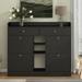 Modern Multifunctional Free-stand 2-Tier Shoe Cabinet with 4 Flip Drawers