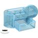 Pen Holder Metal Oval Pencil Cup Desk Organizer 8 Compartments and 1 Drawer for Home Office Blue