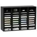 BENTISM Wood Literature Organizer Adjustable File Sorter 36 Compartments Countertop Literature Organizer Paper Storage Holder Black