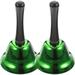 2 PCS Hand Bell Metal Loud Call Christmas Jingle Bells Dinner Bell Service Bell for Christmas School Wedding Classroom Food Line Alarm Ringing Green