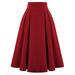 Pleated Midi Skirts For Women Casual With Pockets Vintage High Waist Pleated Black Tennis Skirt Long