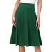 Skirts For Women Trendy Simple Comfy Basic Solid Color Stretch A Line Flared Knee Length Black Tennis Skirt Long