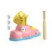 Kids Baseball Pitching Machine Toy Step on Launcher Baseball ting Machine Pink