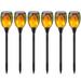 LED Solar Lights Outdoor Upgraded 6 Pack Solar Torch Light with Flickering Flame Solar Torches Decoration Lights for Path Yard Garden F37751