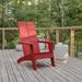 BizChair Modern Commercial 2-Slat Back Adirondack Chair - Red Commercial All-Weather Poly Resin Lounge Chair