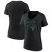 Women's Fanatics Branded Black Milwaukee Bucks Team Pride V-Neck T-Shirt