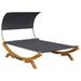 vidaXL Outdoor Double Chaise Lounge Patio Daybed with Canopy Solid Wood Bent