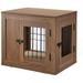 UniPaws UH5157 Small Pet Crate with Cushion - Walnut