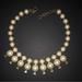 J. Crew Jewelry | J.Crew Necklace Stunning Pearl Starburst Formal Rhinestone Gold Antique Brass | Color: Gold/White | Size: Os