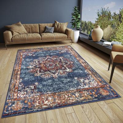 Teppich HANSE HOME "Maderno", blau, B:120cm H:8mm L:170cm, Polypropylen (PP), Jute, Polyester, Teppiche, Läufer, Orientalisch, Kurzflor, Wohnzimmer, Schlafzimmer, Esszimmer Image