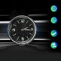 BAMILL 1X Universal Luminous Diamond Quartz Analog Watch Stick On Car Clock Accessories