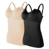 Pumping Sleep Bra Womens Nursed Tank Tops Built In Bra Top For Breastfeeding Maternity Camisole Brasieres 2PC With 4PC Pads Maternity Bikini Underwear