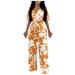 Women s Jumpsuits Rompers & Overalls Summer One Shoulder Printed Waist Sweet Fashion Jumpers for Women