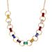 Jessica Simpson Jewelry | Jessica Simpson Baguette Gemstone Link Gold Necklace 16” | Color: Gold | Size: Os