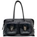 Dooney & Bourke Bags | Dooney & Bourke Dark Gray Anniversary Signature Double Pocket Satchel Handbag | Color: Black/Gray | Size: Os