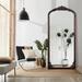 Neutypechic Wooden Arch Mirror Full Length Mirror Vintage Decorative Mirror for Living Room Bedroom 28 x 67 Charcoal