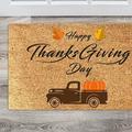 Jlong Fall Harvest Welcome Doormat Thanksgiving Theme Door Decoration Welcome Mat Pumpkin Gnome Entrance Rug for Indoor or Outdoor Doormat