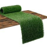 Artificial Grass Table Runner Doormat Dog Mats 11.8 inch x35inch for Wedding Birthday Party Banquet Tabletop Decor Synthetic Grass