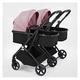 Double Stroller Side by Side Tandem Pram Stroller for Infant and Toddler,Foldable High Landscape Shock Absorption Umbrella Twin Stroller with Adjustable Backrest (Color : Pink-1)