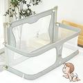 3 in 1 Baby bassinets bedside sleeper,120x50cm,co sleeper for baby in bed,Portable Crib,co sleeper bassinet attach to bed,baby beds,breathable and visible mesh window and sturdy aluminum alloy ( Color