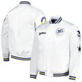 Men's Mitchell & Ness White Seattle Mariners City Collection Satin Full-Snap Varsity Jacket