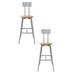 National Public Seating Height Adjustable Industrial/Shop Stool w/ Backrest Wood/Metal/Solid Wood in White | 47 H x 17.25 W x 17.25 D in | Wayfair