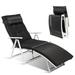 Shimano 70" Long Reclining Single Chaise w/ Cushions Metal in Black/White | 28.5 H x 25 W x 70 D in | Outdoor Furniture | Wayfair ddj42089713Bl