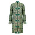 Women's Green Jade Shawl Rosette Wool Shawl Jacket Small Beatrice Von Tresckow