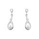 Silver Cubic Zirconia Twist Teardrop Earrings - 20mm drop - F1175