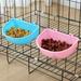 opvise Dog Food Bowl Wear-resistant Anti-deformed Smooth Surface Hanging Solid Color Feed Water Non-slip Dog Bowls Pet Feeder for Pet Cage Blue
