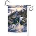 Black and White Leaping Orca Outdoor Garden Flag 18" x 12.5"