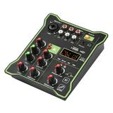 Suzicca 5-Channel Compact Audio Mixer Sound Mixing Console 48V Phantom Power USB Audio Interface Display Built-in Reverb Effect BT Function for DJ Recording Live Broadcast Karaoke