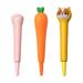 QJUHUNG 3 Pack Cute Cartoon Gel Ink Pens 0.5mm Black Refill Cute Animal Kawaii Decompression Material for Students Kids School Office Stationery
