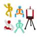 Zing Stikbot 4 Pack with Tripod Set of 4 Stikbot Collectable Action Figures and Mobile Phone Tripod Create Stop Motion Animation