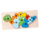 Wooden Puzzle Animal Toy Animal Wooden Puzzle Colorful Wooden Animals Puzzle Puzzles for Children Boys Kids Preschool Birthday Gifts Stegosaurus